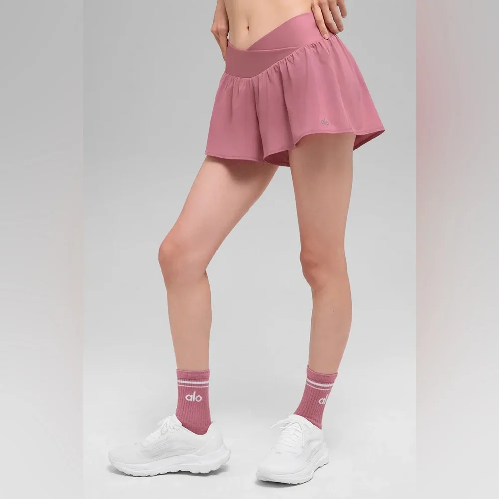 Alo Yoga V-Cute Running Short Pink Wild Rose XXS